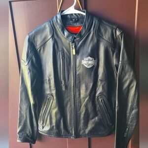 Vintage Womens SM Harley Davidson‎ leather jacket with Embroidery Biker Jacket